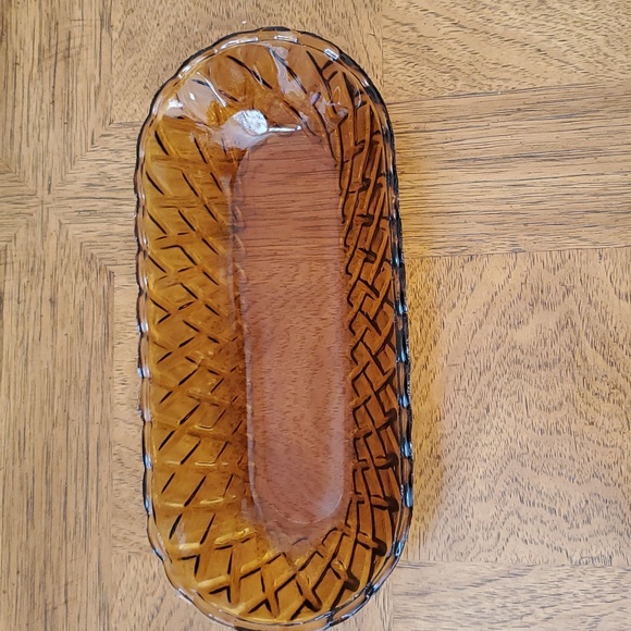 Indiana Glass Pretzel Pattern Relish Dish 💛 - Picture 2 of 5